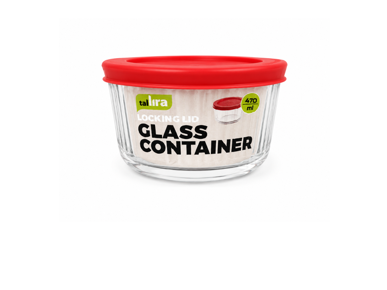 Round Glass Stripe Container | 470ML