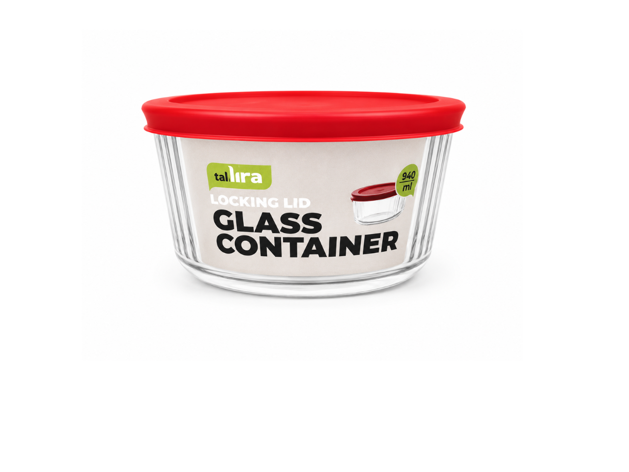 Round Glass Stripe Container | 940ML