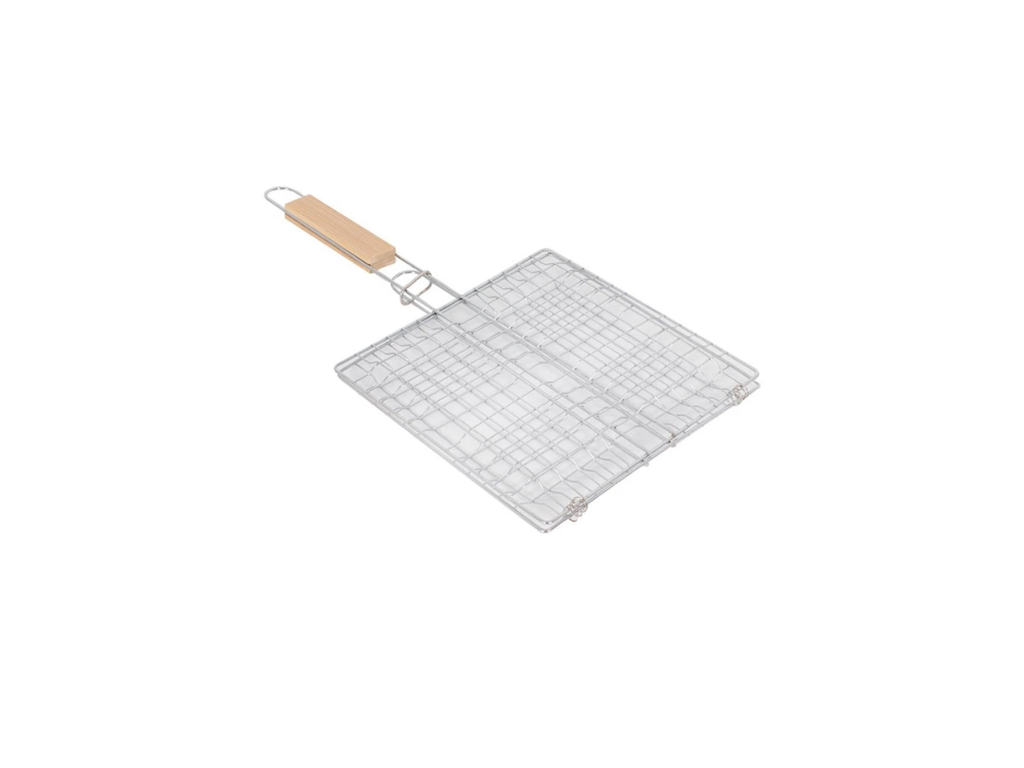 Bello Barbeque Grilling Rack Pan BBQ With Wooden Handle