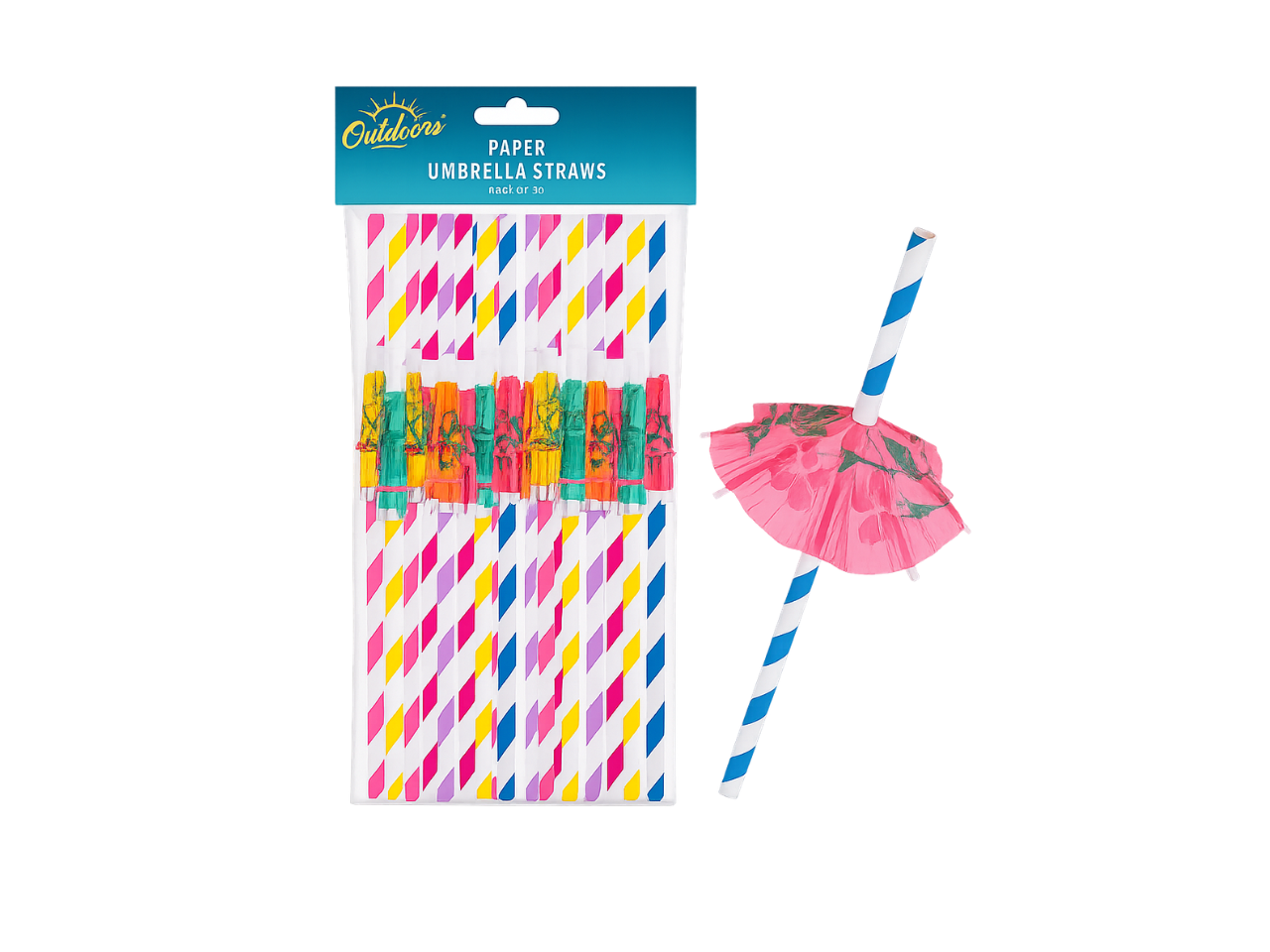 Bello Paper Umbrella Straws | Pack of 30