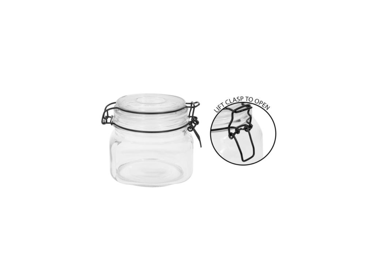 Black Clip Top Glass Jar | 450ML
