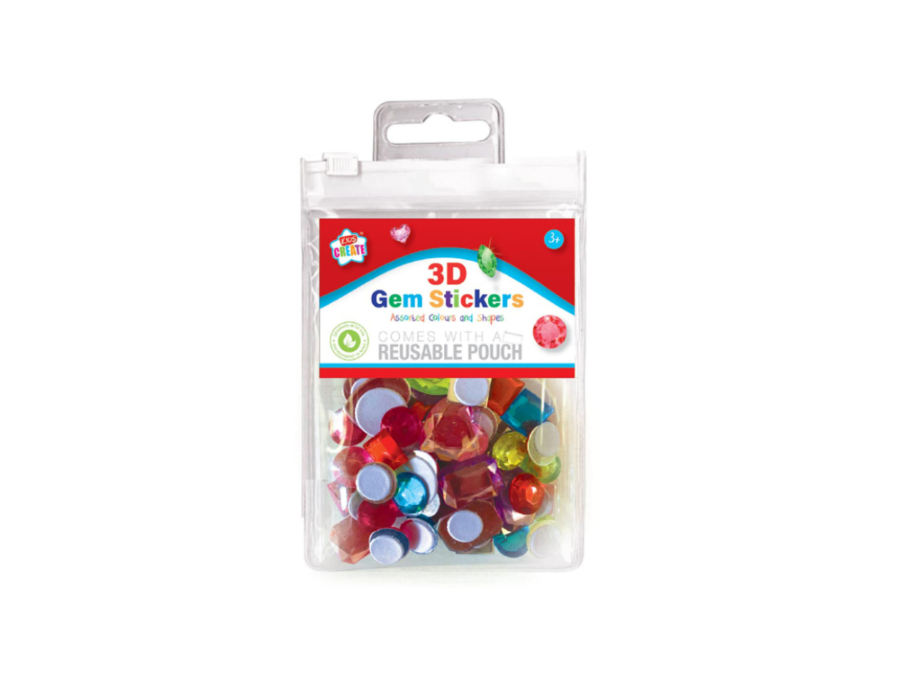 3D Gem Stickers in Reusable Pouch