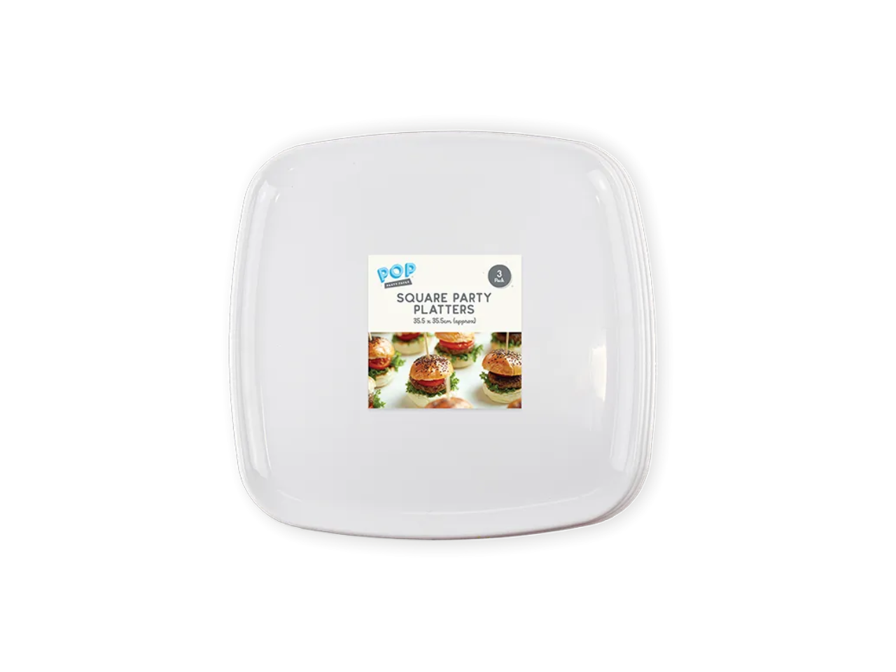 POP! Square Reusuable Party Platters | 3Pcs