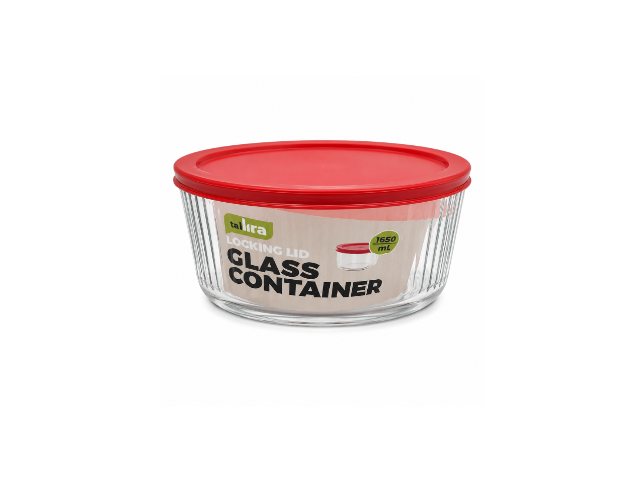 Round Glass Striped Container | 1650ML