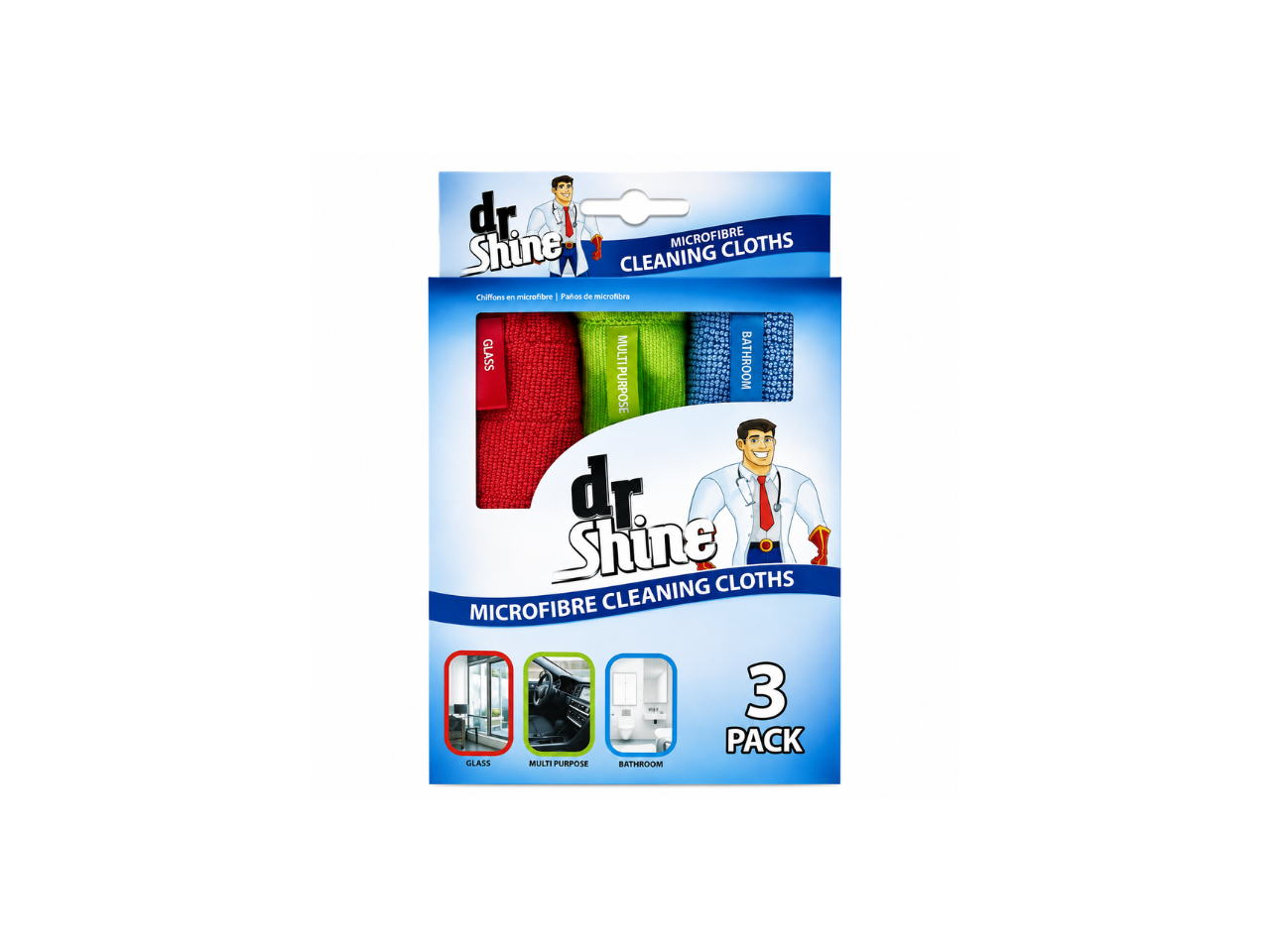 Dr Shine Microfibre Cleaning Cloths | 3Pcs
