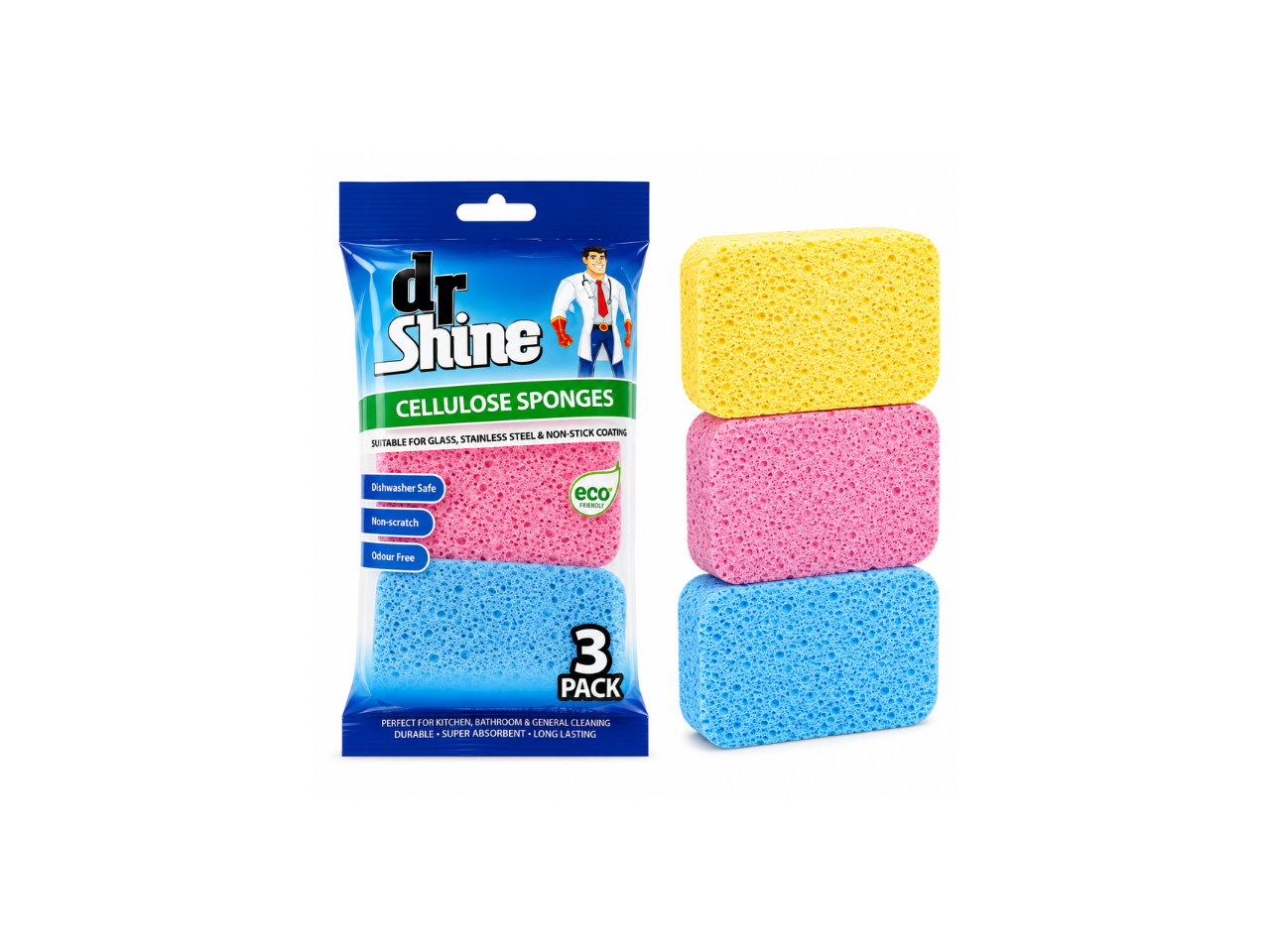 Dr Shine Cellulose Sponges | 3Pcs