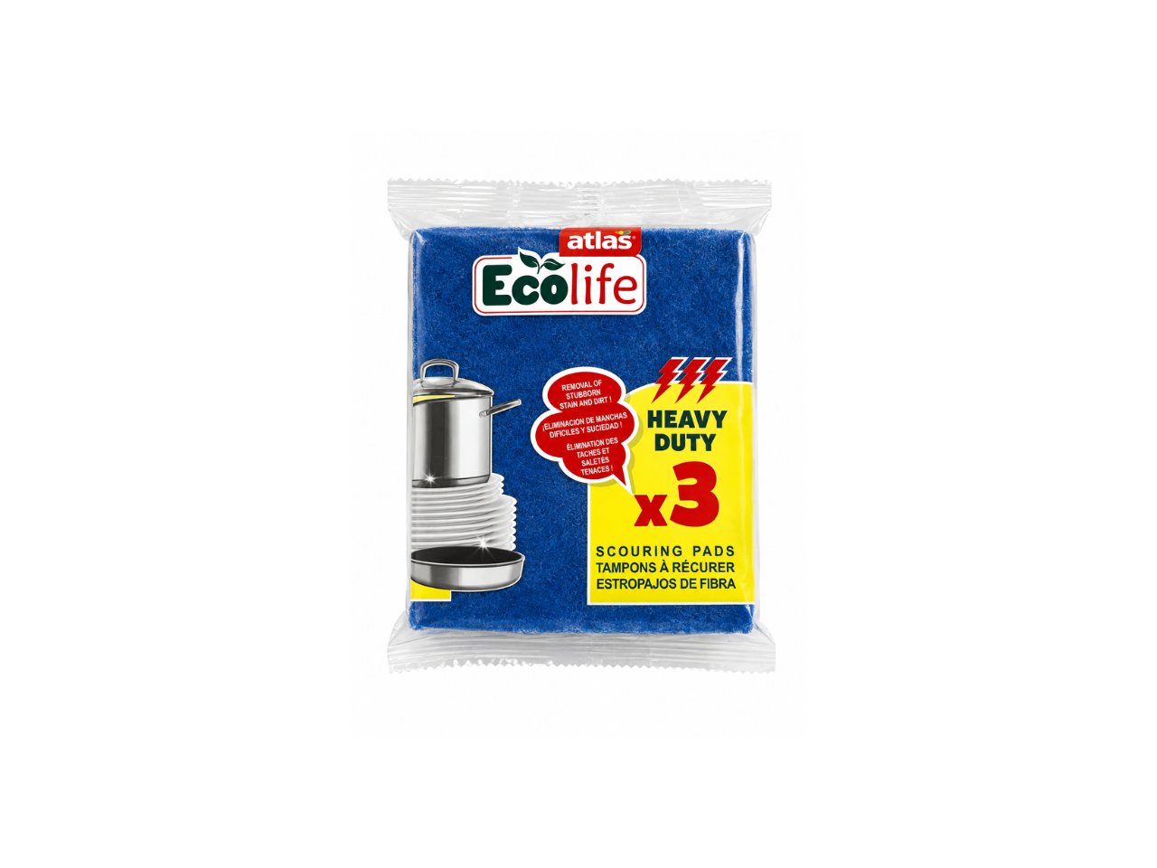 Atlas Eco Life Heavy Duty Scouring Pads | 3Pcs