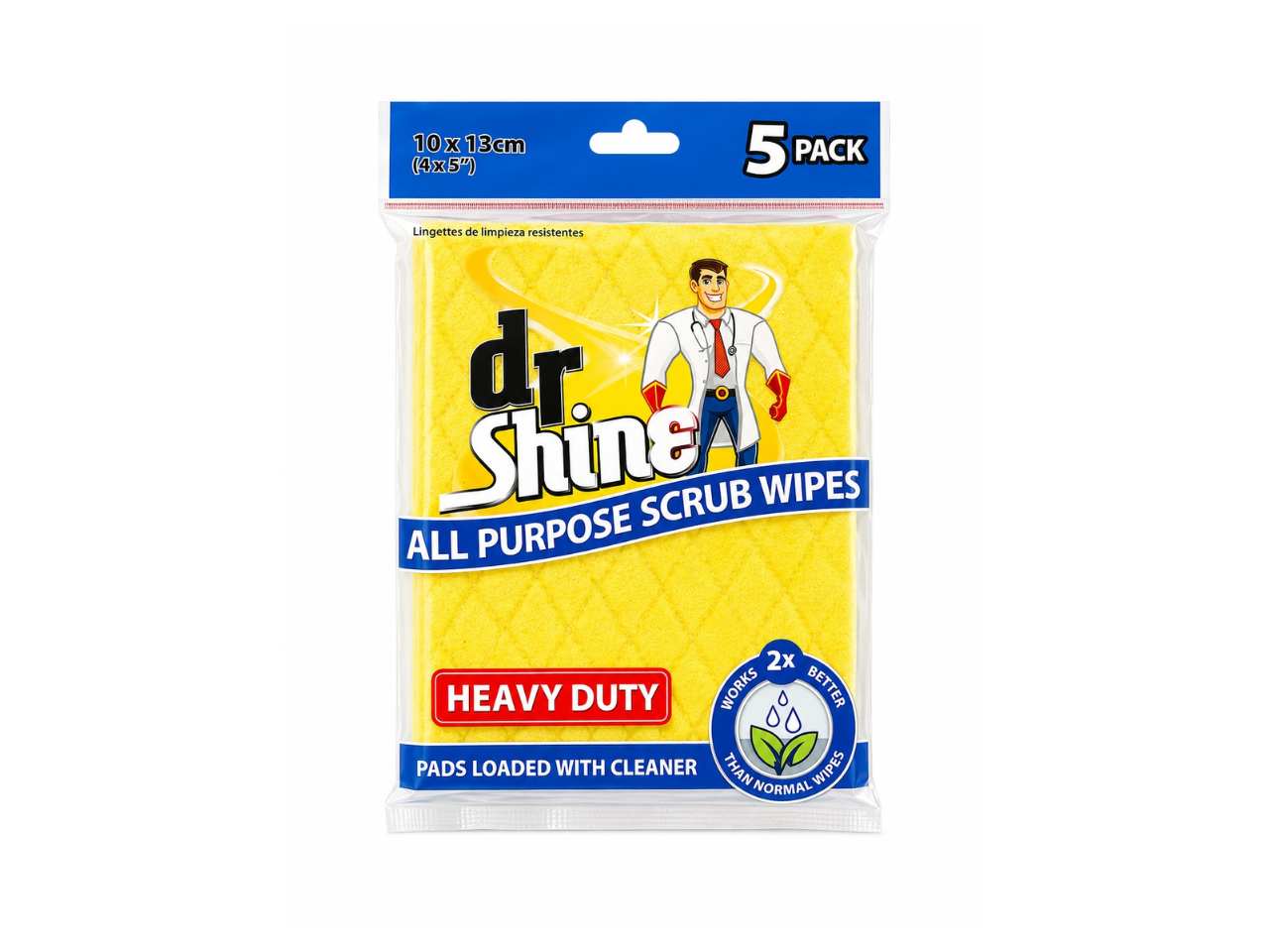 Dr Shine Scrub Wipes Heavy Duty | 5Pcs