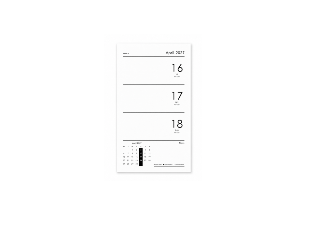Kitten Diary Slim Week to View | 2027