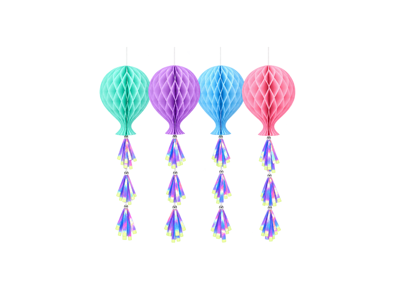 Pastel Multicolour Balloon Honeycomb | 4Pcs