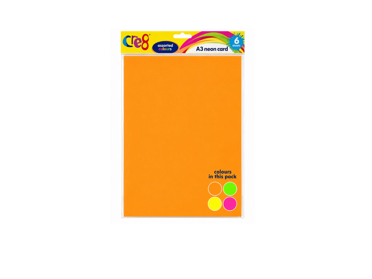 A3 Neon Card |  6 Sheets
