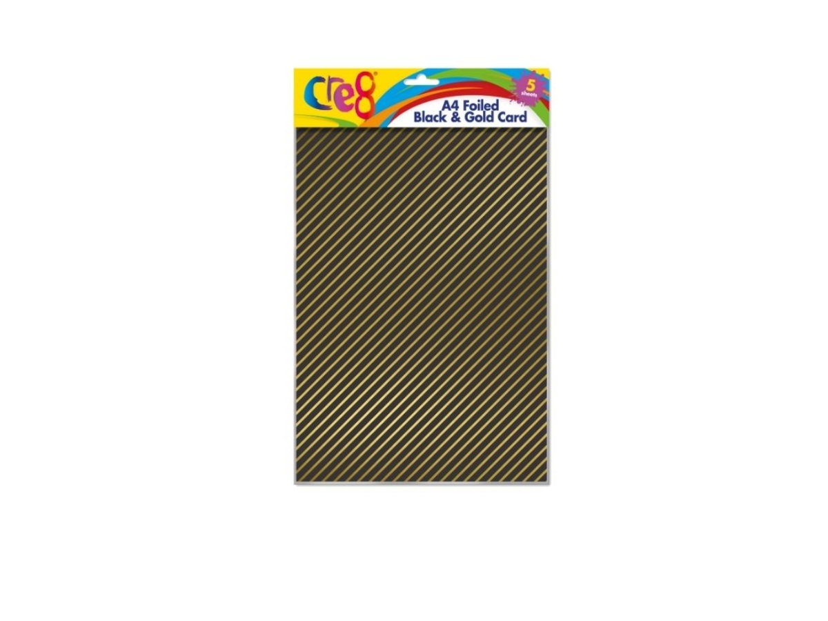 A4 Foiled Black & Gold Card | 5 sheets