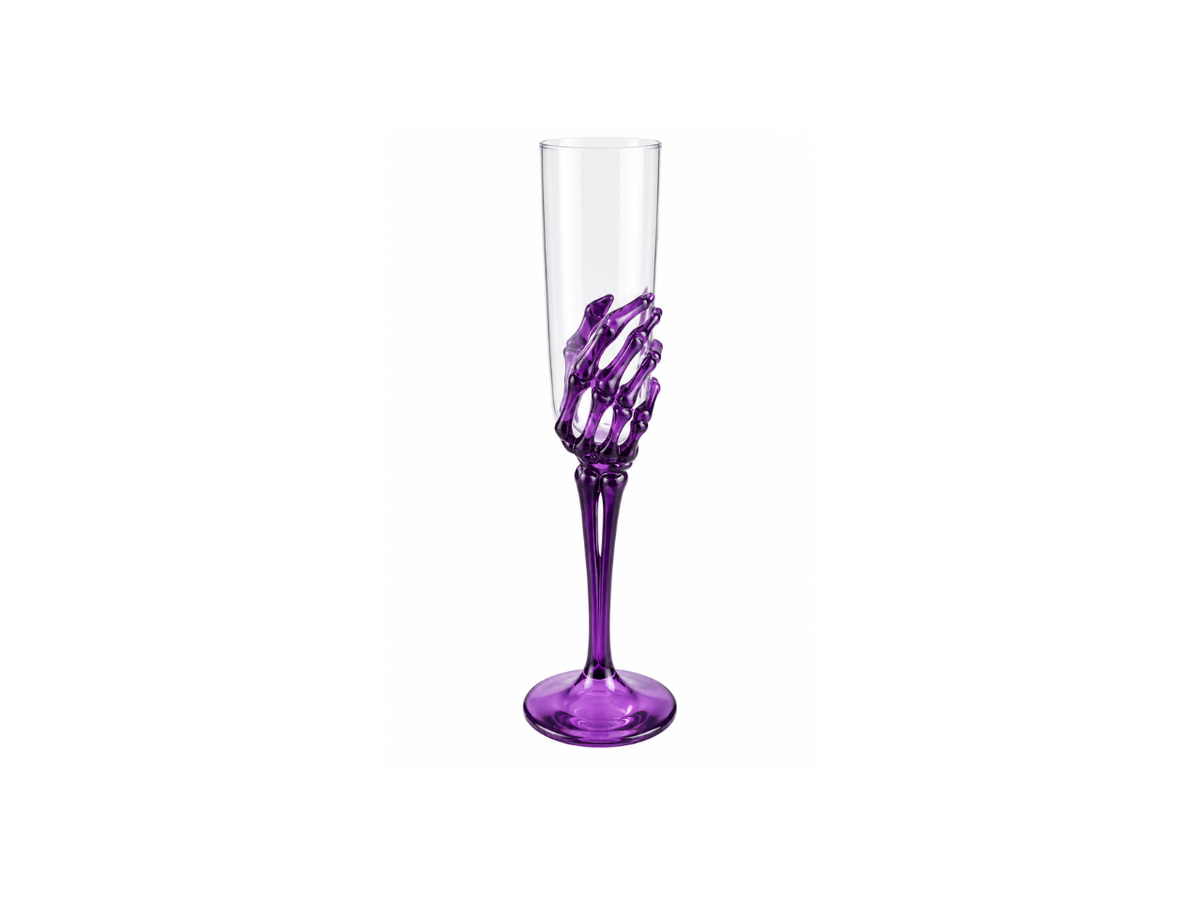Skull Hand Plastic Champagne Glass