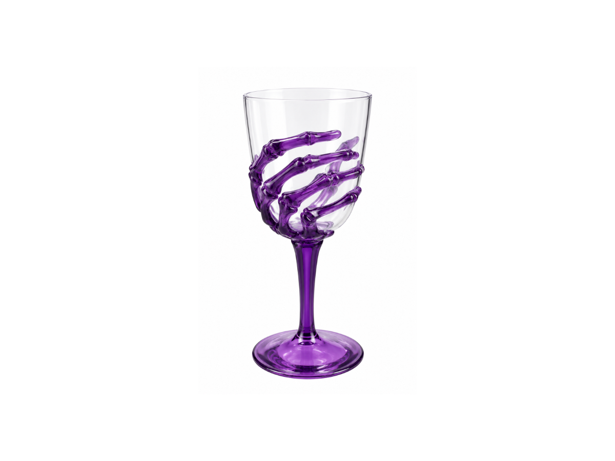 Skull Hand Plastic Wine Glass