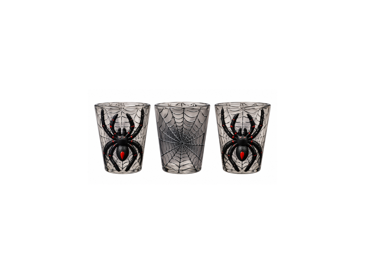 Plastic Spider Shot Glasses | 3pcs