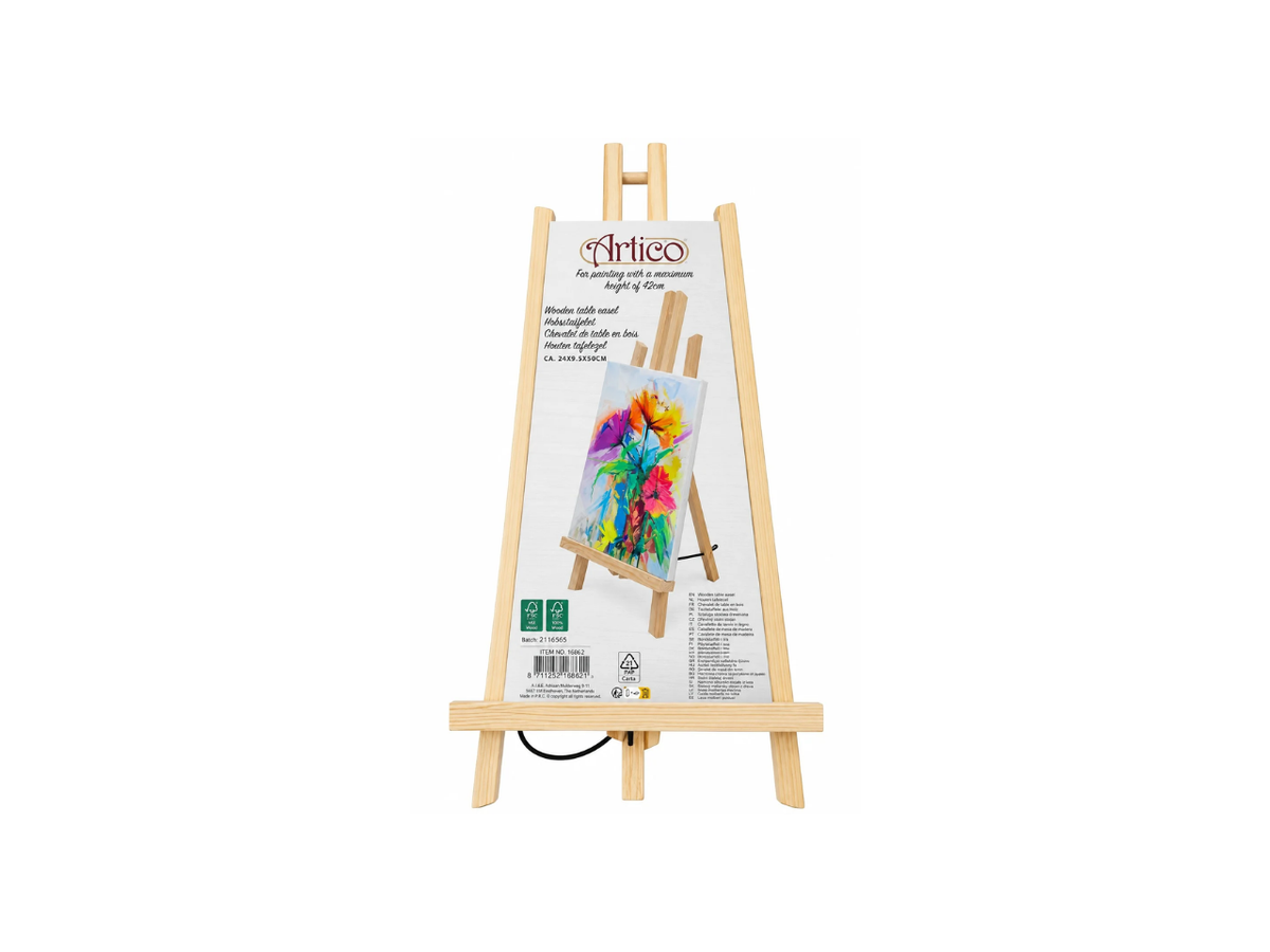 Canva With Wooden Easel