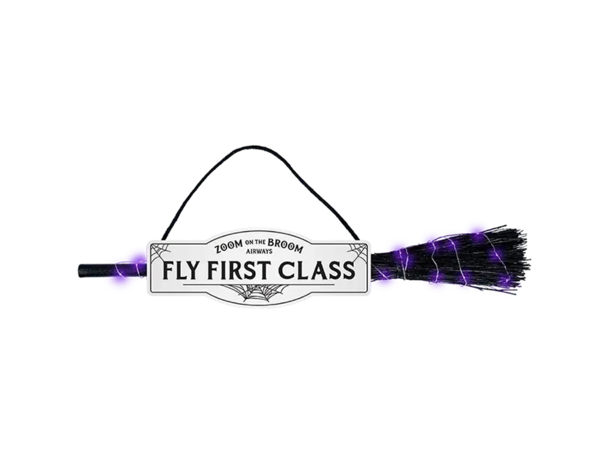 Halloween LED Broom Sign