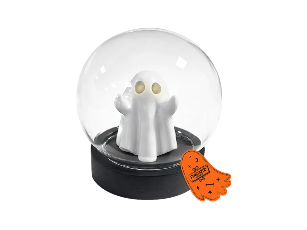 Halloween Light Up Glass Ghost Ball