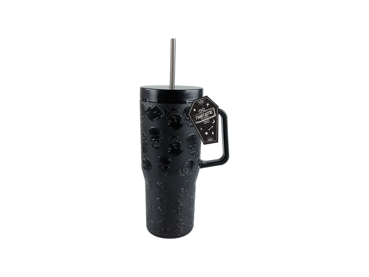 Halloween Skull Embossed Cup With Straw | 800ml