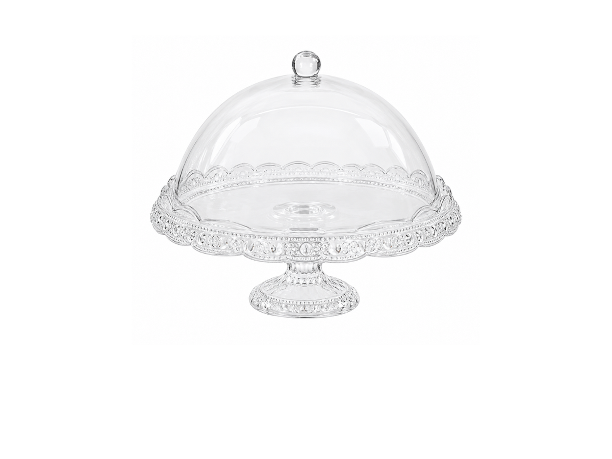 Plastic  Cake Stand  | Dip Tray With Dome Cover