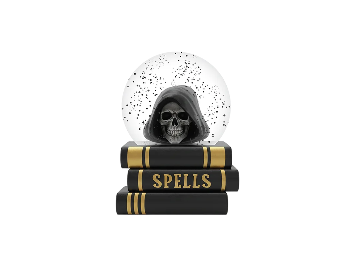 Halloween Skull Spell Book Globe