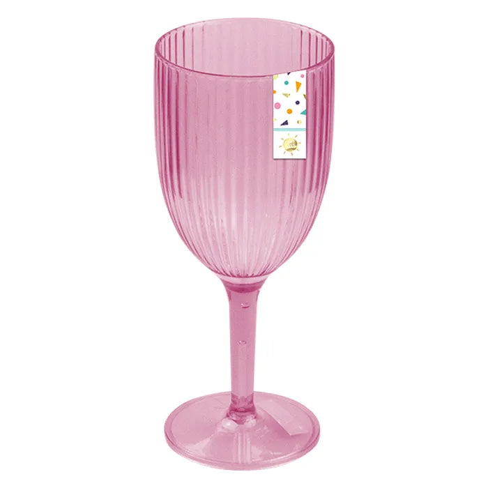 Pink Plastic Wine Glass