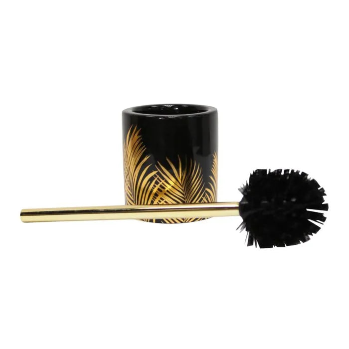 Toilet Brush & Ceramic Holder Gold Print