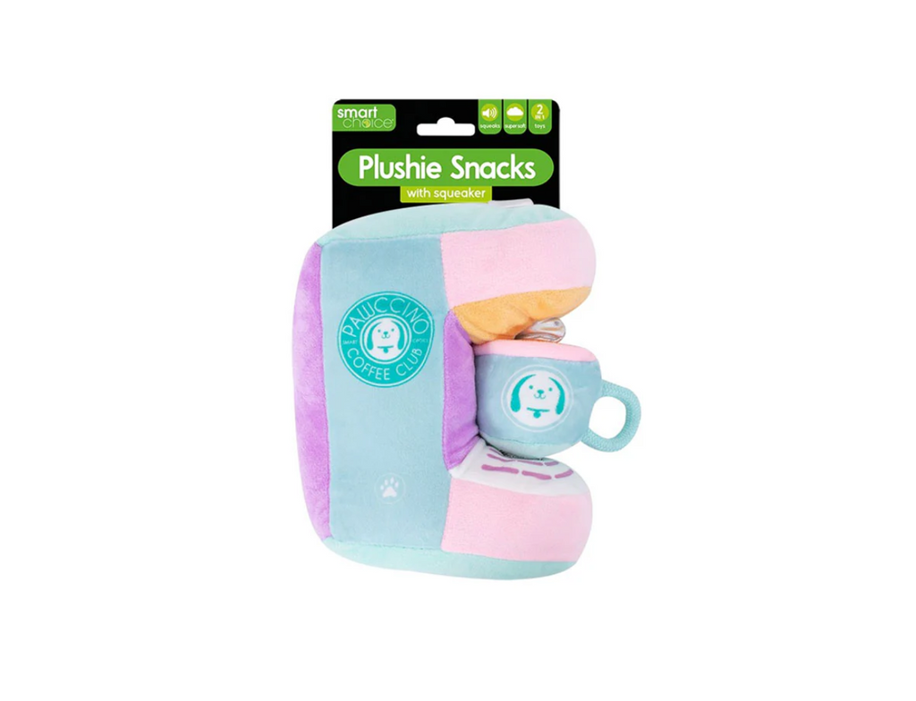 Coffee Machine & Cup Plush Dog Toy