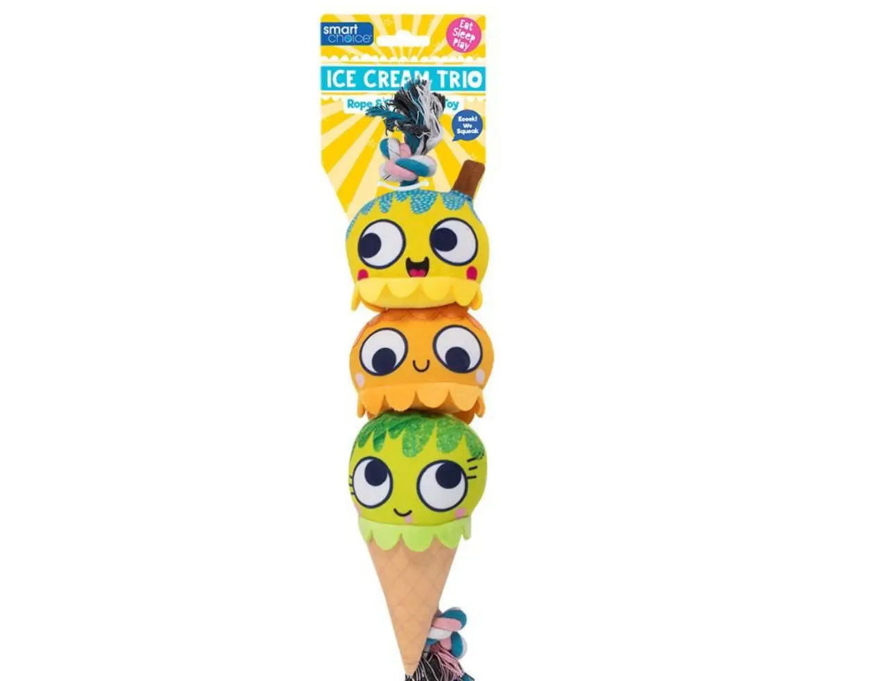 Ice Cream Trio Plush Dog Toy