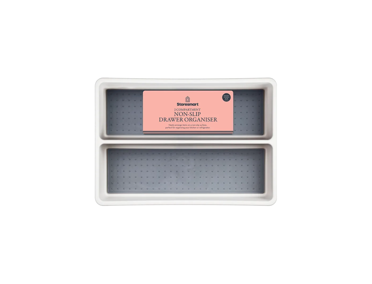 Non-Slip 2 Compartment Drawer Organiser