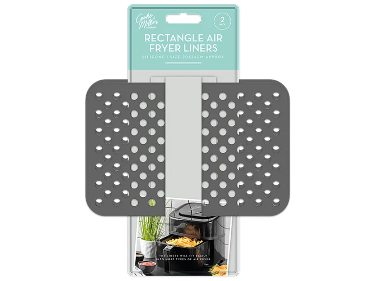 Air Fryer Non Stick Reusable Rectangle Liners | 2 Pcs