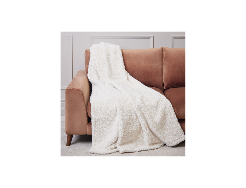 Cuddly Soft Marled Sherpa Throw Blanket