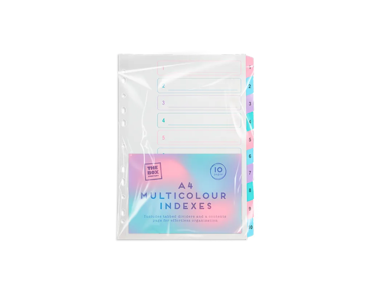 Pastel A4 Multicoloured Indexes | 10 Pgs
