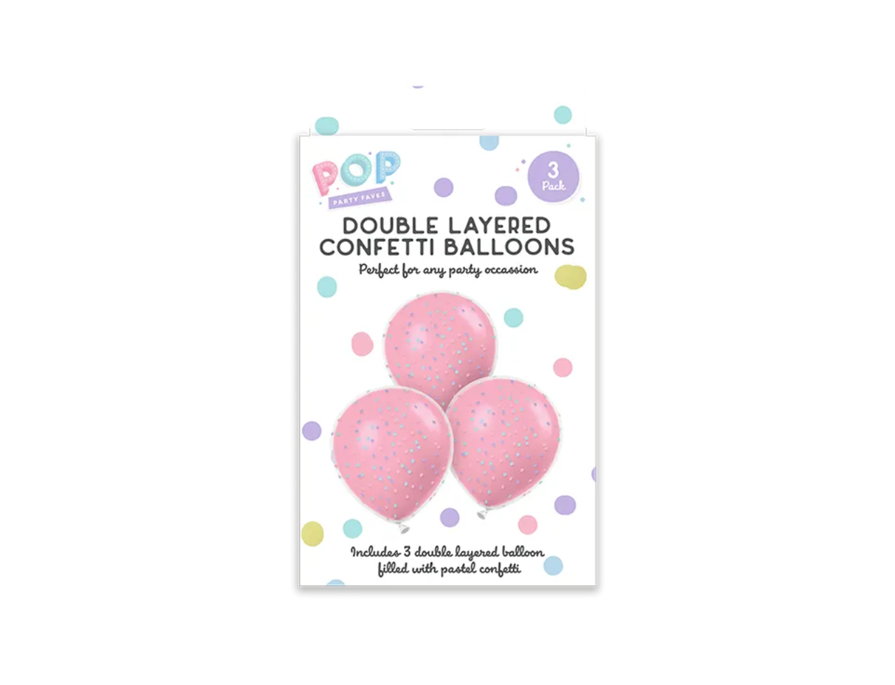 Pastel Double Layered Confetti Balloons | 3 PCs