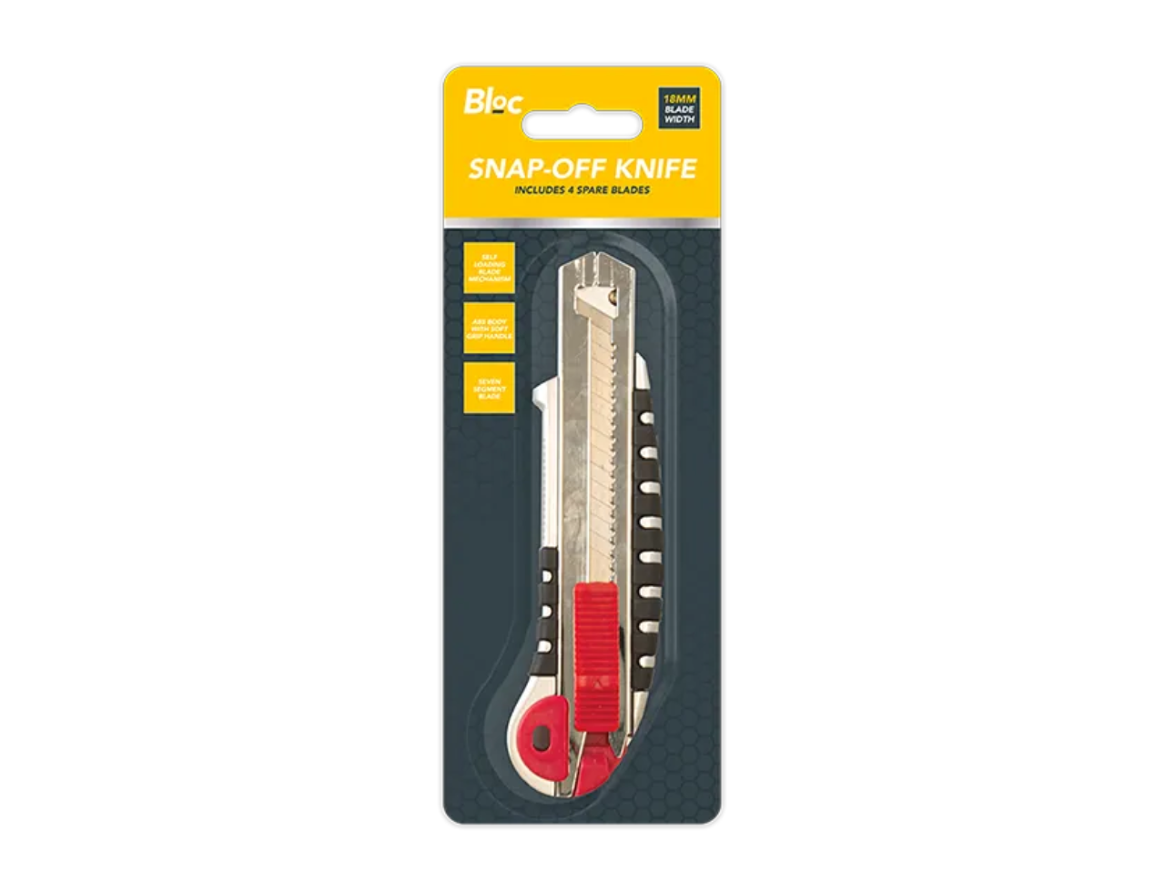 Snap Off Knife with 4 Spare Blades 18mm