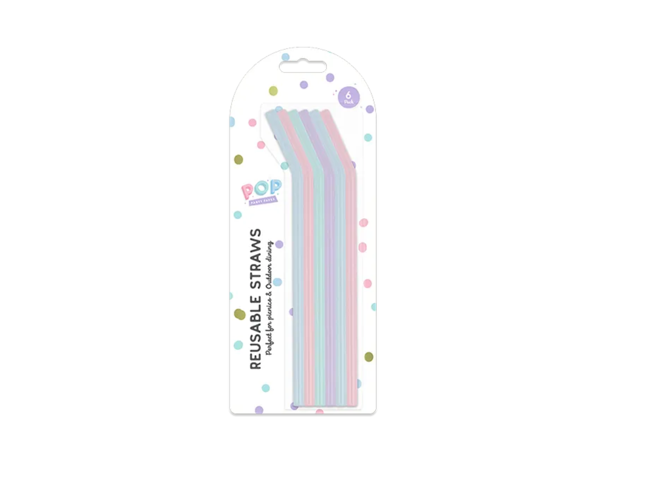 Pastel Reusable Straws | 6 Pcs