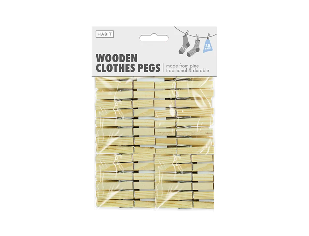 Wooden Clothes Pegs | 30 Pcs