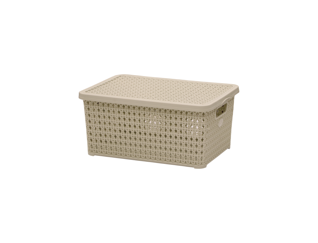 Storage Basket with Lid Knit Design