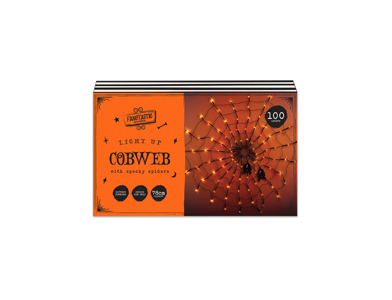 Spooky Light Up Cobweb with Spiders | 78cm