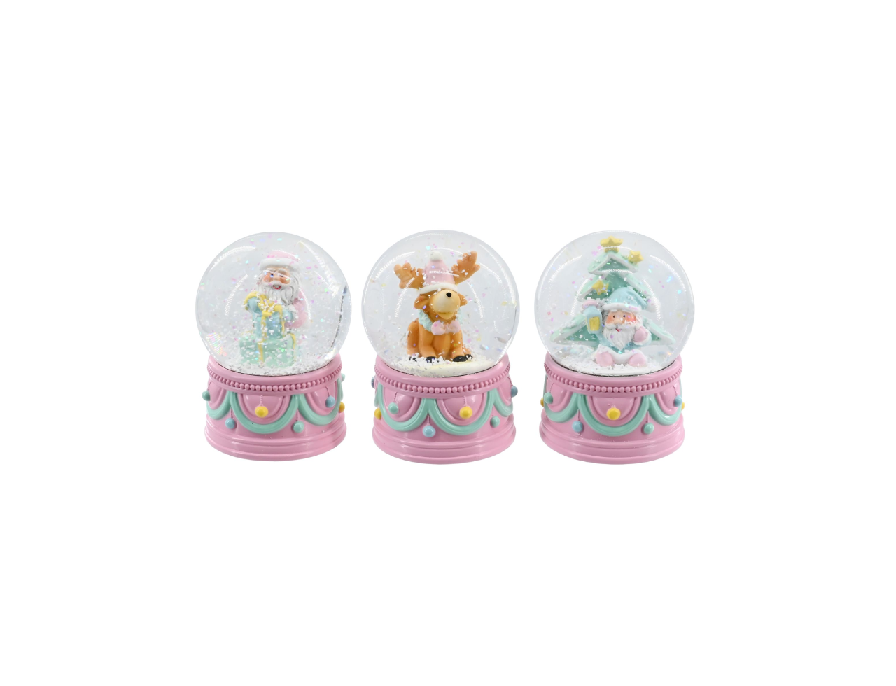 Pastel Santa Snow Globe | 6.5cm