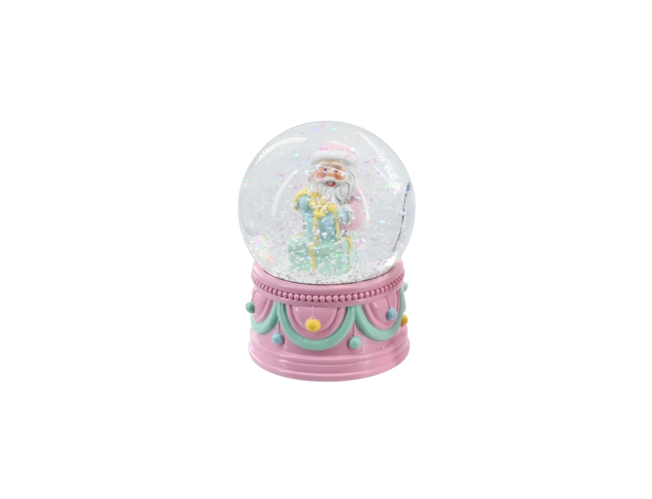 Pastel Santa Snow Globe | 6.5cm