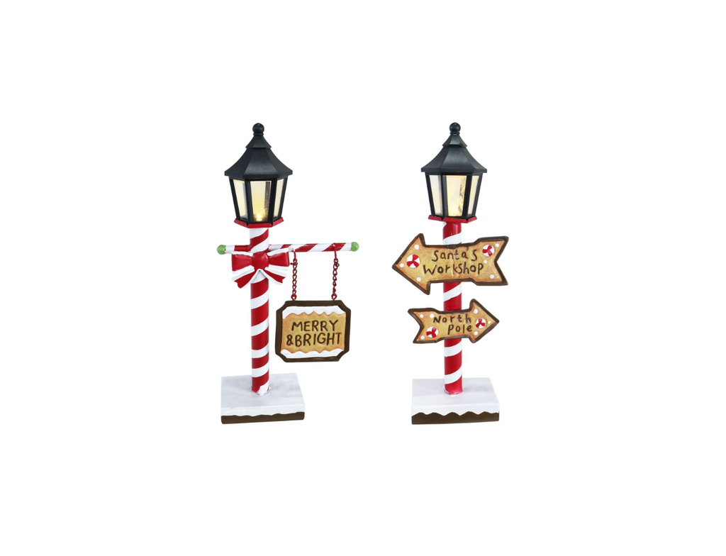 Christmas Light up Metal Lamp with Signs