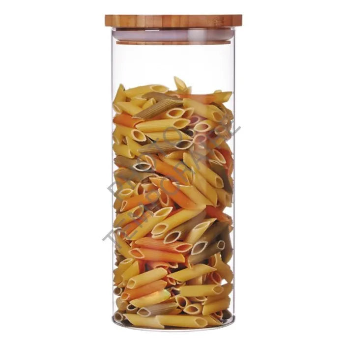 Bamboo Glass Jar  | Transparent 1.6L