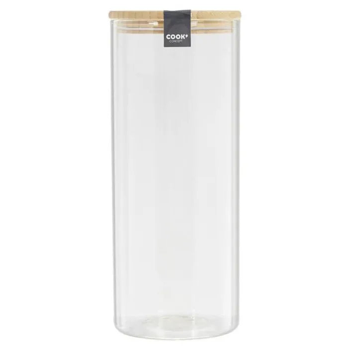 Bamboo Glass Jar  | Transparent 1.6L