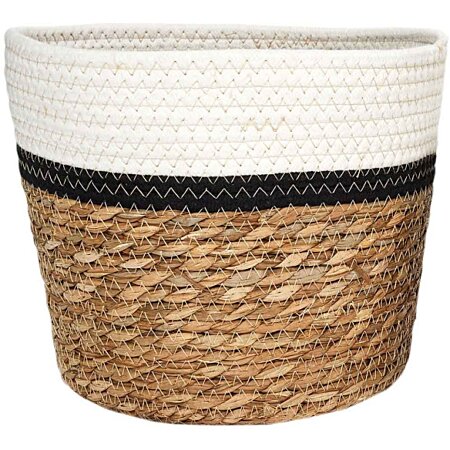 Braided & Cotton Basket |  Large