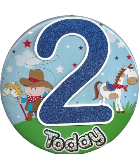 Jumbo birthday badge 3D age 1 or 2