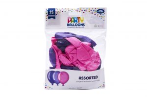 Party latex balloons pink & purple | 25 Pcs