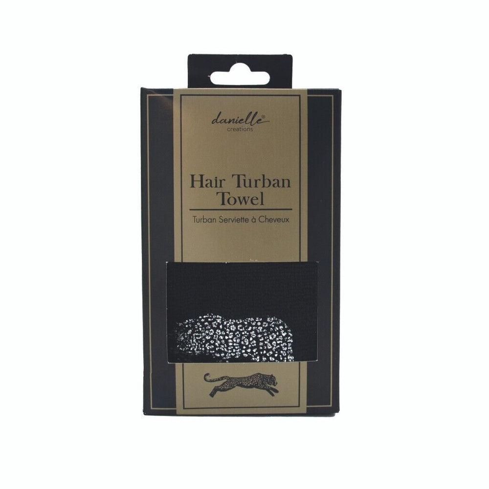 Black Leopard Hair Towel