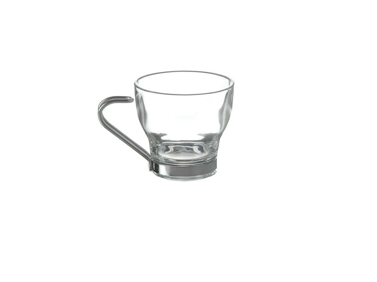 Set of 3 Glass Coffee Cup With Metal Handle
