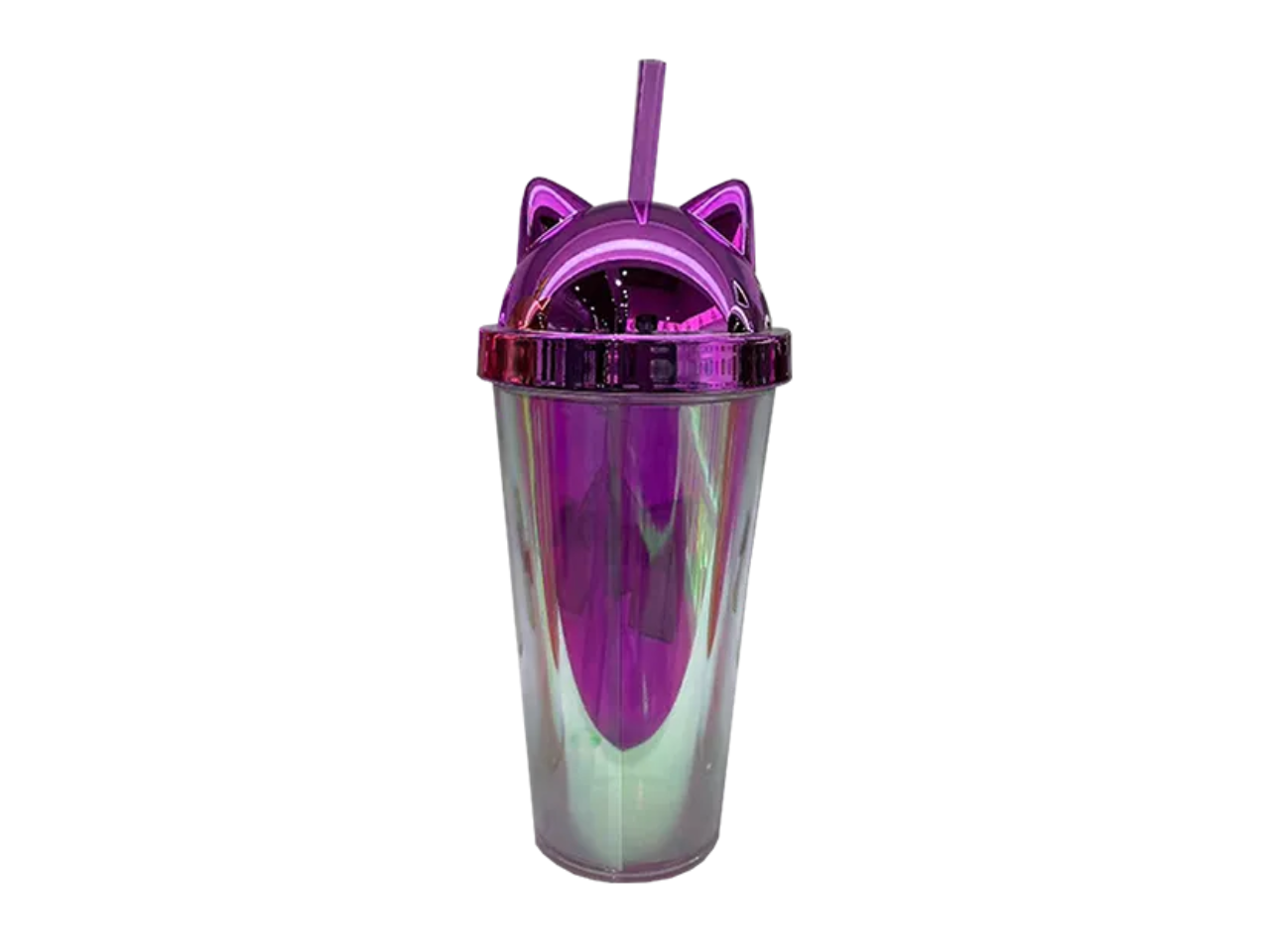 Cat Ear Lidded Cup With Straw | 450ml